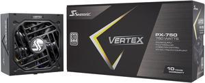 Seasonic VERTEX PX-750, 750W 80+ Platinum, ATX 3.0 & PCIe 5.0 Ready, Full-Modular, ATX Form Factor, Low Noise, Premium Japanese Capacitor, 12 Year Warranty, Nvidia RTX 30/40 Super, AMD GPU Compatible