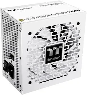 Thermaltake Toughpower GT 1200W; ATX 3.1; x2 Native PCIe 5.1 12V-2x6; Full Modular; Flat Cables; Color Matched Connectors; Japanese Main Capacitors; 80 Plus Gold Certified; 140mm; Snow; PS-TPT-1200FNF