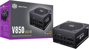 Cooler Master V850 Gold V2 Full Modular, 850W, 80+ Gold Efficiency, Semi-fanless Operation, 16AWG PCIe high-efficiency cables, 10 Year Warranty