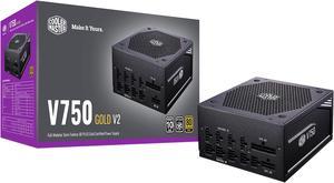 Cooler Master V750 Gold V2 Full Modular, 750W, 80+ Gold Efficiency, Semi-fanless Operation, 16AWG PCIe High-efficiency Cables, 10 Year Warranty