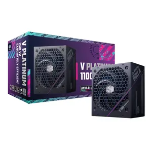 Cooler Master V Platinum 1100 V2 ATX 3.1  Full Modular PSU, 1100W 80+ Platinum, 90° 12VHPWR|600W PCIe 5.1, Purple Anodic-Coated Heat Sink, Mobius Fan, GPU Support RTX 5090| RX 9070 XT, 12 Year