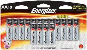 ENERGIZER Max 1.5V AA Alkaline Battery, 16-pack