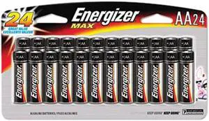 ENERGIZER Max 1.5V AA Alkaline Battery, 24-pack