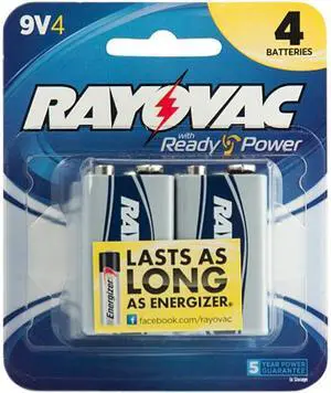 Rayovac Alkaline 9 Volt Batteries