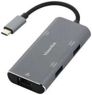 VisionTek USB-C Hub with Ethernet (2x USB-A 10Gbps - 1x USB-C 10Gbps) 901538