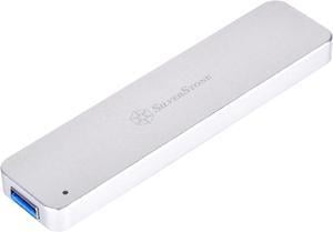 SilverStone Mobile Series SST-MS09S Silver M.2 SATA External SSD Enclosure with USB 3.1 Gen 2