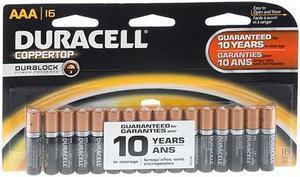 DURACELL Coppertop 1.5V AAA Alkaline Battery, 16-pack