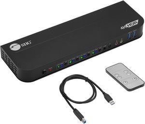 SIIG CE-KV0F11-S1 4x1 HDMI 4K HDR KVM USB 3.0 Switch with Remote Control