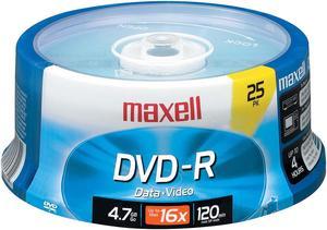 maxell 4.7GB 16X DVD-R 25 Packs Disc Model 638010