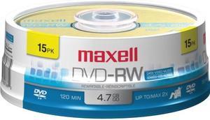 maxell 4.7GB 2X DVD-RW 15 Packs Disc Model 635117