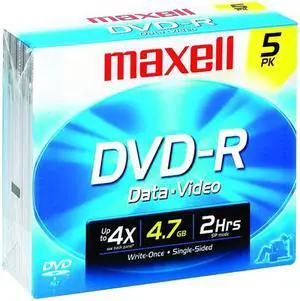 maxell 4.7GB 16X DVD-R 5 Packs Disc Model 635042/635030/638002