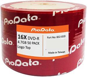 PioData 16X 4.7GB Logo Top DVD-R 50 Packs Disc Model 832-810SA