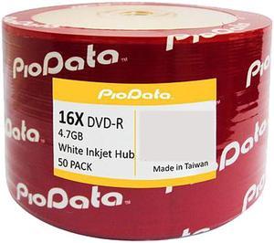 PIODATA 4.7GB 16X DVD-R Inkjet Printable 50 Packs CD / DVD R / RW Media Model 832-210SA