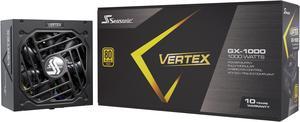 Seasonic VERTEX GX-1000, 1000W 80+ Gold, ATX 3.0 & PCIe 5.0 Ready, Full-Modular, ATX Form Factor, Low Noise, Premium Japanese Capacitor, 12 Year Warranty, Nvidia RTX 30/40 Super, AMD GPU Compatible