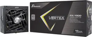 Seasonic VERTEX PX-1000, 1000W 80+ Platinum,  ATX 3.0 / PCIe 5.0 Compliant, Full Modular, Fan Control in Fanless, Silent, and Cooling Mode, 10 Years Warranty