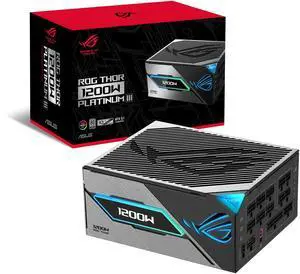ASUS ROG Thor 1200W Platinum III PSU (80 PLUS Platinum Certified, ATX 3.1, GaN MOSFET, GPU-First Intelligent Voltage Stabilizer, Magnetic OLED Display, Turbo Mode, 10-Year Warranty)