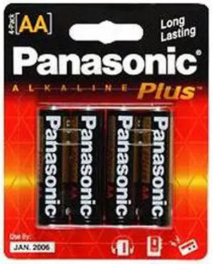 Panasonic Plus AA Alkaline Batteries 4 Pack