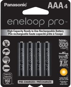 Panasonic Eneloop Pro AAA 950mAh 500 Cycle New High Capacity Ni-MH Pre-Charged Rechargeable Batteries 4 Pack