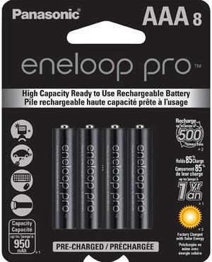 8-Pack Panasonic Eneloop Pro AAA Ni-MH 950mAh Pre-Charged Rechargeable Batteries BK-4HCCA