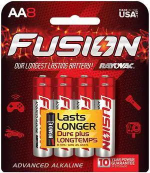 Rayovac 815-8STRFUSJ Fusion AA Alkaline Card Clip Strip, 8 pk Rayovac 815-8STRFUSJ Fusion AA Alkaline Card Clip Strip, 8 pk