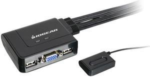 IOGEAR KVM 2-Port USB VGA Cabled Switch - 2048 x 1536 - Remote Button Switch - Plug n Play - PC, MAC, SUN - GCS22U