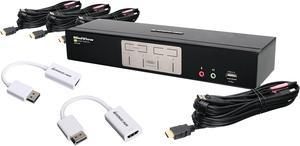 IOGEAR GCS1794DPKIT 4-Port HDMI and DisplayPort KVMP Kit with USB Hub and Audio