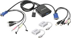 IOGEAR GCS72MDPKIT 2-Port VGA and Mini DisplayPort Cable KVM Kit with Audio