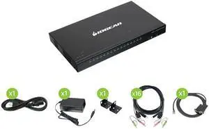 IOGEAR GCS1816HKITU 16-Port USB HDMI KVMP Switch with USB Cable Sets (TAA Compliant)