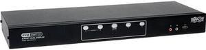 Tripp Lite 4-Port Dual Monitor DVI KVM Switch with Audio and USB 2.0 Hub, Cables included