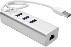 Tripp Lite USB 3.0 SuperSpeed to Gigabit Ethernet (GbE) NIC Network Adapter with 3 Port USB 3.0 Hub, USB Type-A (U336-U03-GB)