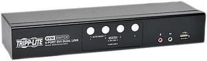 Tripp Lite 4-Port DVI Dual-Link / USB KVM Switch w/ Audio and Cables