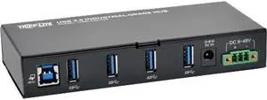 TRIPP.LITE U360-004-IND 4-Port Industrial USB 3.0 SuperSpeed Hub 15KV ESD Immunity Metal