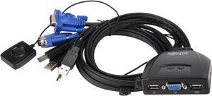 Tripp Lite 2-Port USB / VGA KVM Switch Cable w/ Audio & Peripheral Sharing (B032-VU2)