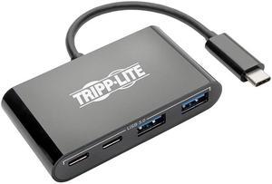 Tripp Lite USB 3.1 Gen 1 USB-C Portable Hub with 2 USB-C Ports and 2 USB-A Ports, Thunderbolt 3 Compatible, Black (U460-004-2A2CB)