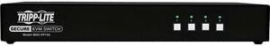 Tripp Lite Secure 4 Port KVM Switch, DisplayPort to DisplayPort, Single Monitor, 4K, NIAP PP3.0 Certified, Audio, TAA-Compliant (B002-DP1A4)