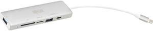 Tripp Lite U460-002-2AM-C1 USB-C Multiport Adapter, 2x USB-A and 1x USB-C Ports, Card Reader, USB 3.0, Silver