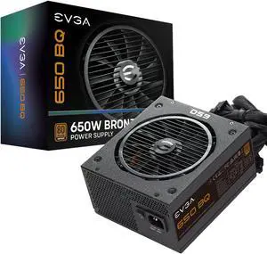 EVGA 650 BQ, 80+ BRONZE 650W, Semi Modular, 5 Year Warranty, Includes FREE Power On Self Tester, Power Supply 110-BQ-0650-V1