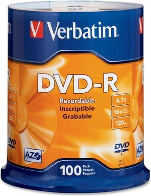 Verbatim 4.7 GB 16X DVD-R 100 Packs Disc Model 95102