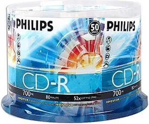 PHILIPS 700MB 52X CD-R Logo 50 Packs Spindle Disc Model D52N600