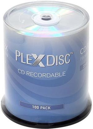 PlexDisc 700MB 52X CD-R Shiny Silver Top 100 Packs Spindle Disc Model 631-105-BX