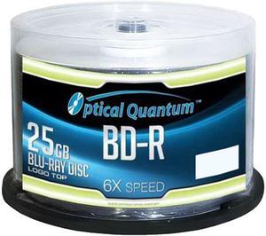 Optical Quantum 25GB 6X BD-R 50 Packs Blu-ray Media Logo Top Model OQBDR06LT-50