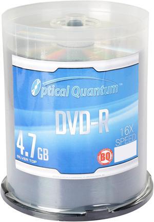 Optical Quantum 4.7GB 16X DVD-R 100 Packs Silver Top Disc Model OQBQDMR16ST