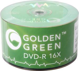 GoldenGreen 16x 4.7GB Logo Top DVD-R Blank Media - 50 Packs Disc