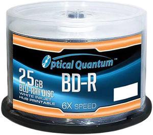Optical Quantum 25GB 6X BD-R White Inkjet Printable 50 Packs Blu-ray Disc Model OQBDR06WIP-H-50