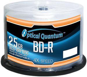 Optical Quantum 25GB 4X BD-R White Inkjet Printable 50 Packs Blu-ray Disc Model OQBDR04WIP-H-50