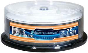 Optical Quantum 25GB 6X BD-R Gloss White Inkjet Printable 25 Packs Blu-ray Disc Model OQBDR06GWIP-H-25