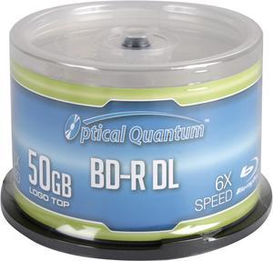 Optical Quantum 50 GB 6X BD-R DL 50 Packs Blu-ray Double Layer Logo Top Disc Model OQBDRDL06LT-50