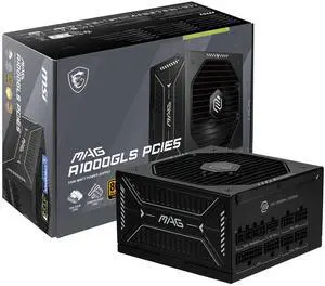 MAG A1000GL PCIE5, USA, 1000W, Fully-Modular, 80 Plus Gold, Bilingual Color Box, Solid wood pallet packing