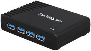StarTech.com ST4300USB3 4 Port USB 3.0 Hub - 4 x SuperSpeed USB 3.0 - Black - Compact - USB 3 Hub - USB Splitter - Powered USB 3.0 Hub - USB Extender
