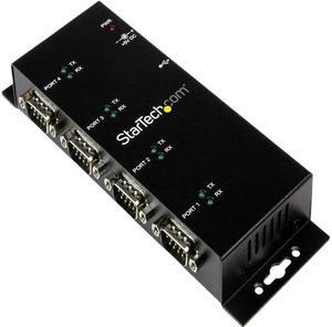 StarTech.com ICUSB2324I USB to Serial Adapter Hub - 4 Port - Industrial - Wall Mount - Din Rail - COM Port Retention - FTDI USB Serial